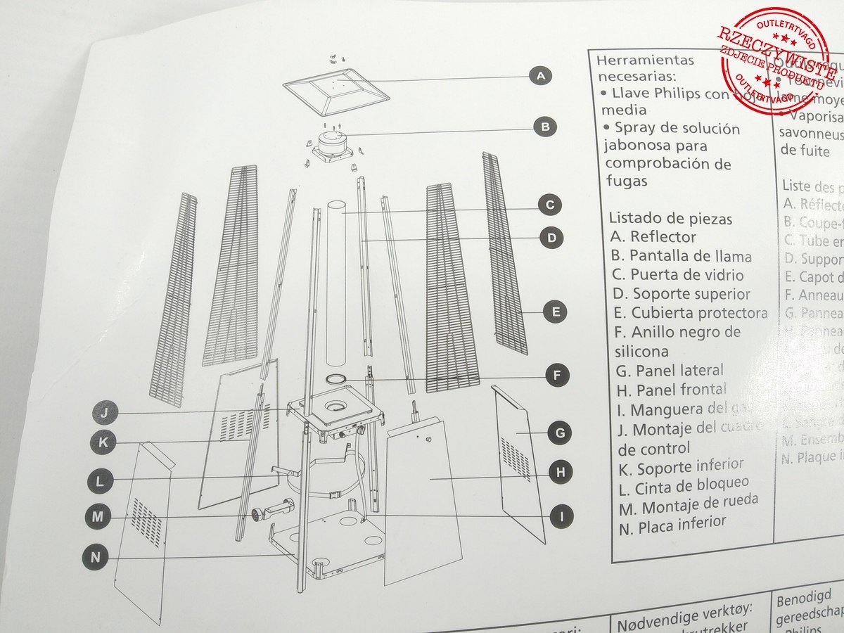 Promiennik Qlima Patio heater PGP 113 Black USZKODZONA