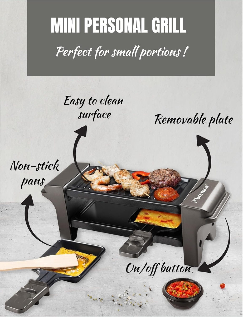 Grill elektryczny mini Raclette BESTRON AGR102TG