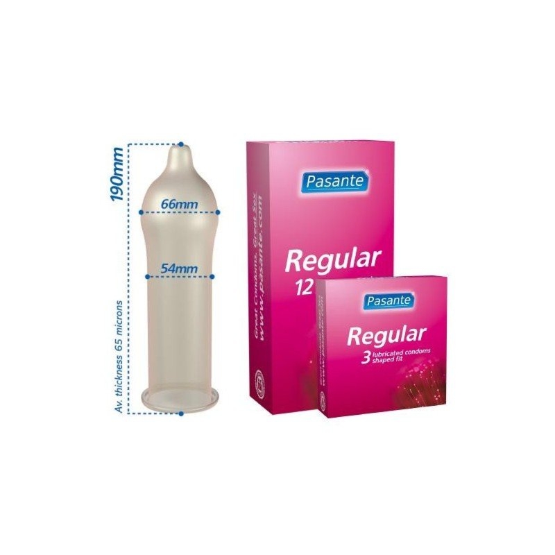 Anatomiczne prezerwatywy Pasante 3 sztuki Regular 