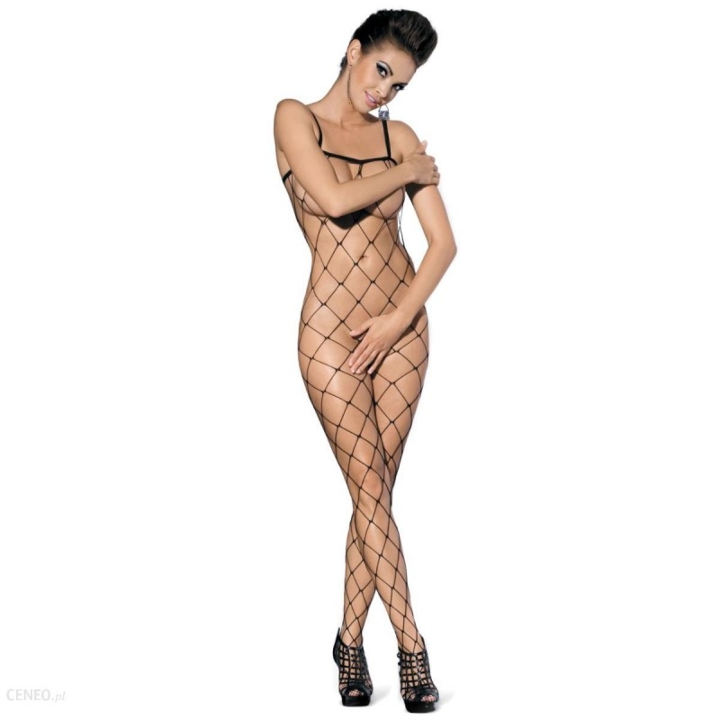 Zniewalające bodystocking z siateczki typu kabaretka