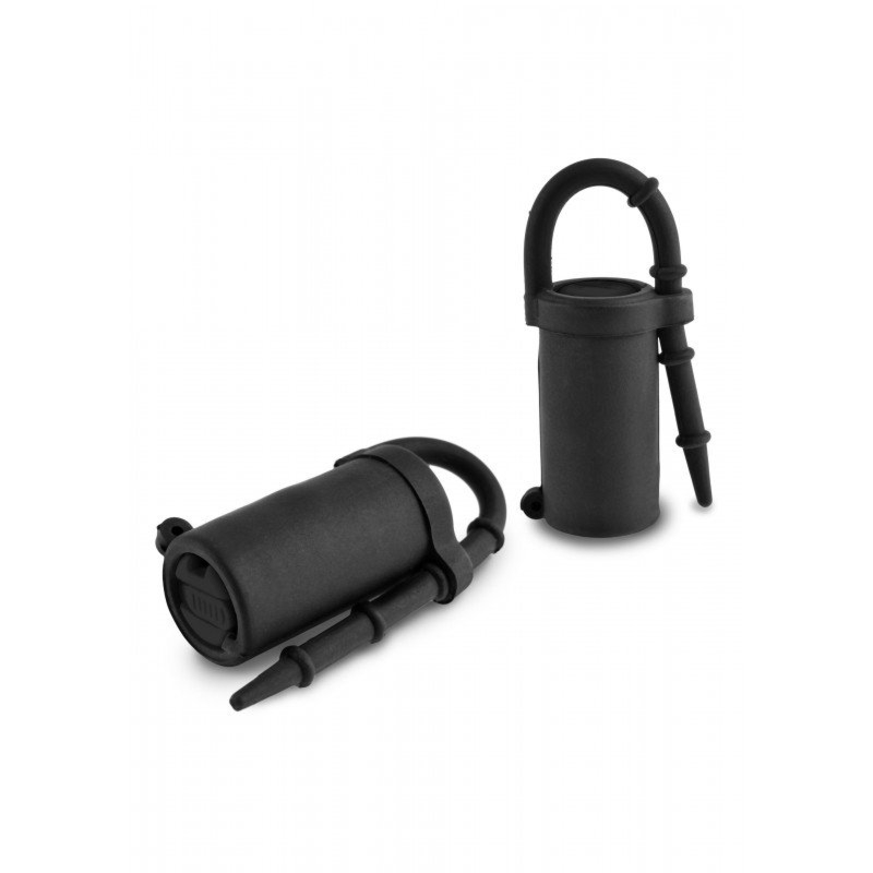 Czarne zaciski na sutki z wibracjami 