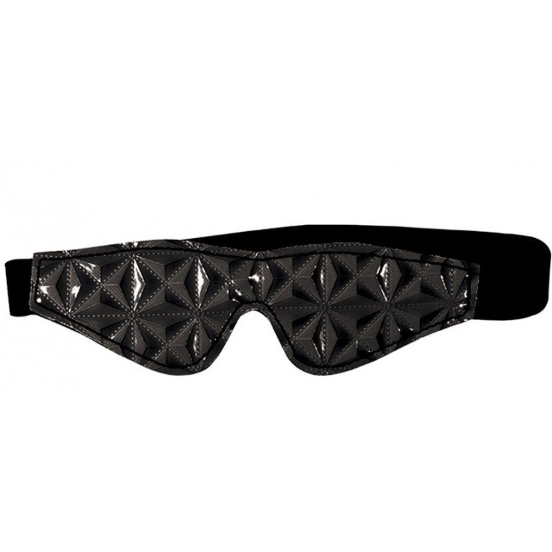 Czarna maska na oczy z błyszczącego materiału