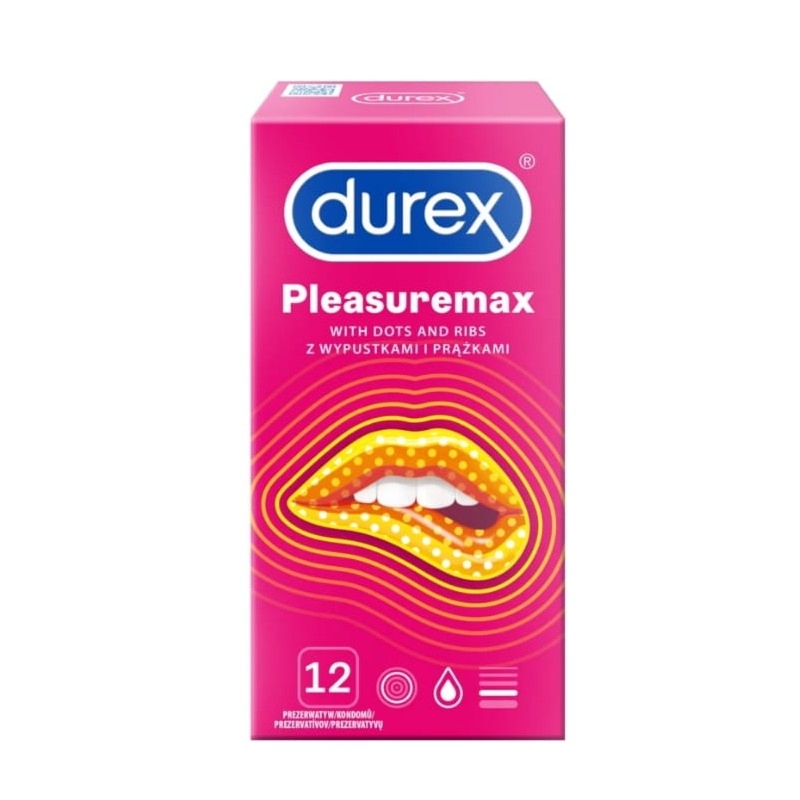 Prezerwatywy z wypustkami i prążkami Durex Pleasuremax 12 szt. 