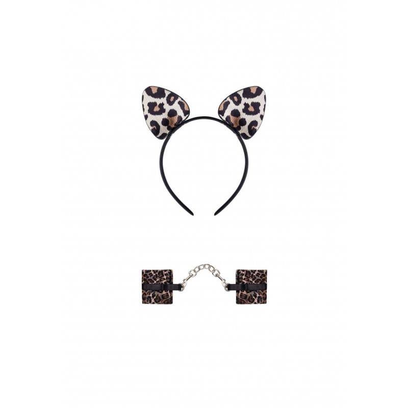 Komplet kocicy - opaska z uszkami i kajdanki 