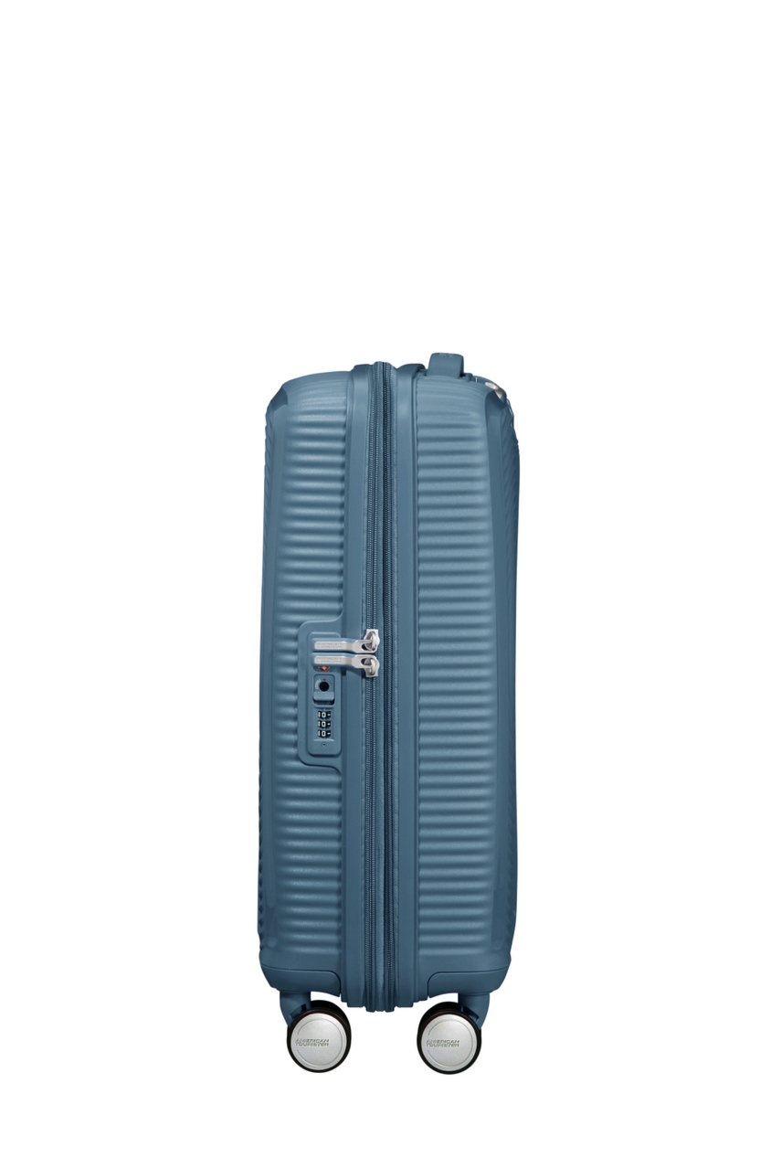 Walizka kabinowa American Tourister Soundbox 55cm powiększana niebieska
