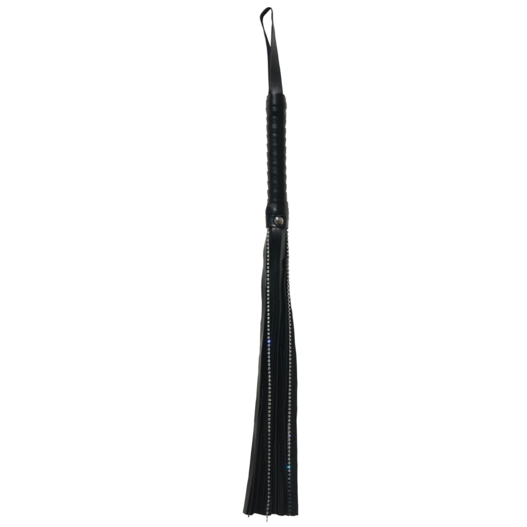 Sportsheets Crystal Whip SS10041 – elegancki biczyk, winylowa rączka z kryształkami, 61 cm