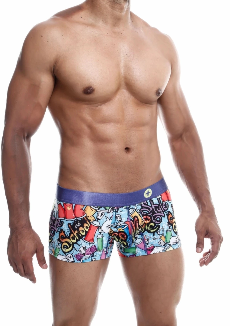 MaleBasics Hipster Trunk bokserki męskie czarne z mikrofibry i szerokim pasem