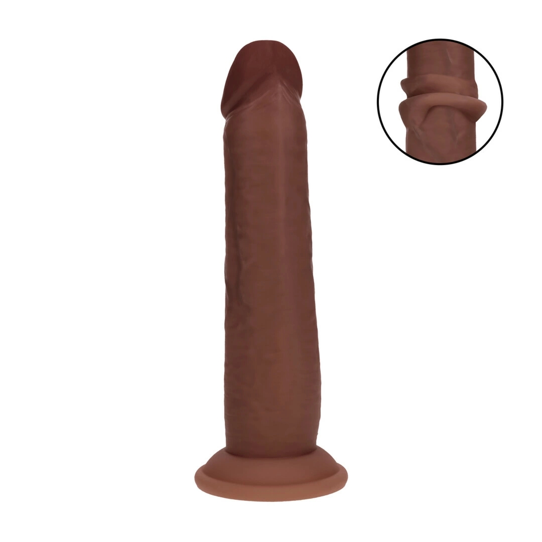 Dual Density Silicone Sliding Skin 20,5 cm brązowy – anatomiczny model z elastyczną powłoką
