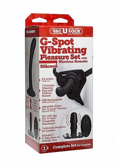 Uprząż z Wibratorem - Czarna 1060-01-BX - G-Spot Vibrating Pleasure Set Strap-on - Black
