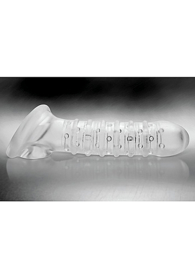 Powiększająca nakładka na penisa i jądra - Textured Girth Enhancer - przezroczysta TF3157