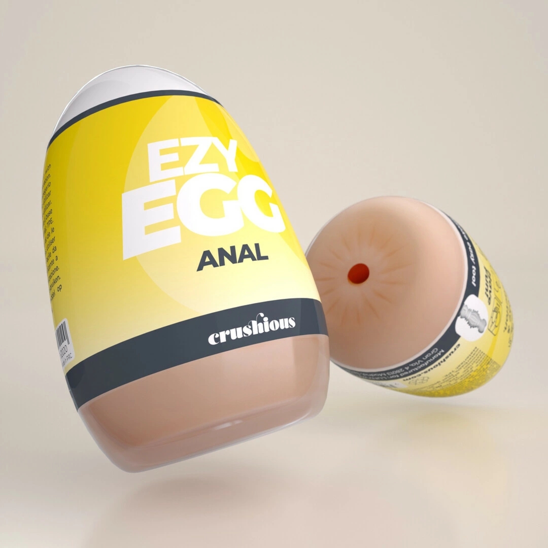 Crushious Ezy Egg Yellow – kompaktowa maszyna intymna, żółty TPE, anatomiczna tekstura