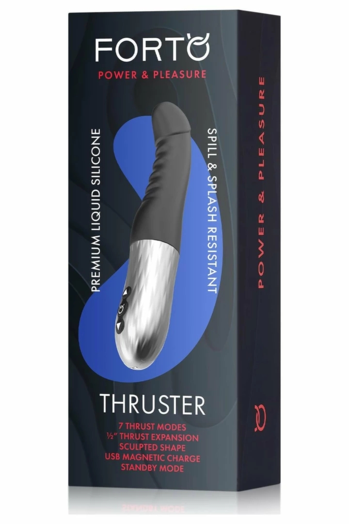 FORTO THRUSTER BLACK – maszyna intymna, 7 trybów ruchu, silikon premium, magnetyczne ładowanie