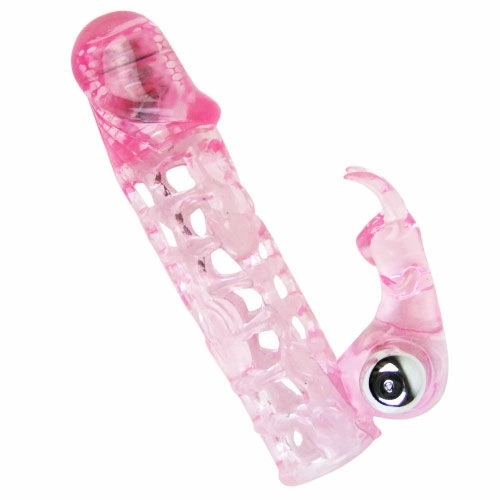 BAILE Ultimate Love Extender – osłona silikonowa, 10 trybów wibracji, transparentna, LR44