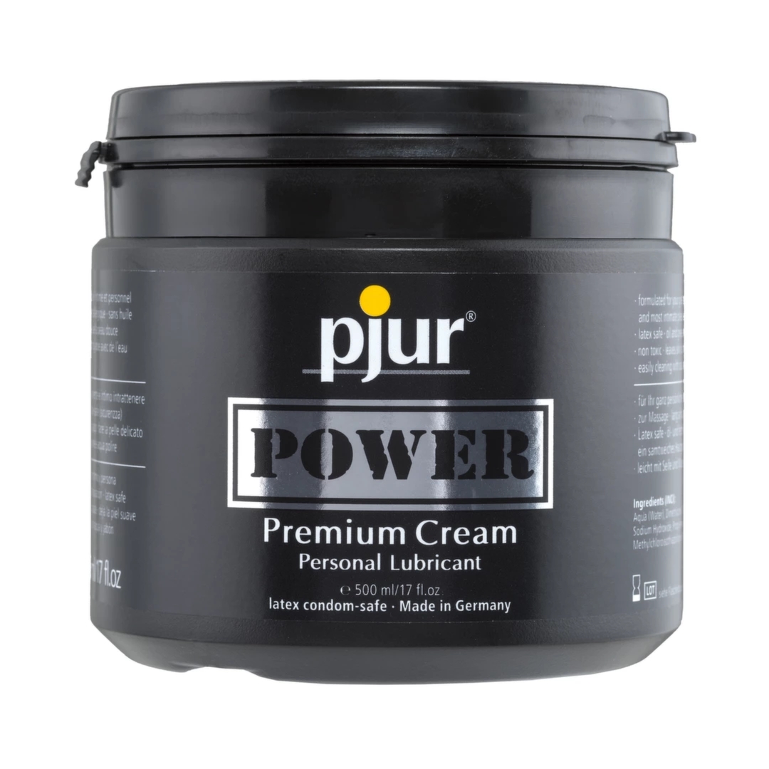 Pjur Power Premium Cream 500ml – hybrydowy żel nawilżający do akcesoriów, kremowa konsystencja
