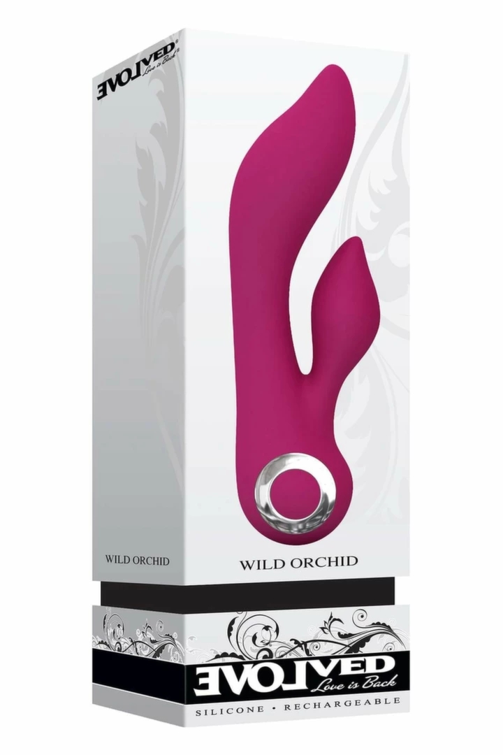 EVOLVED Wild Orchid dwusilnikowy model silikonowy 18 cm, wodoodporny, 24 funkcje