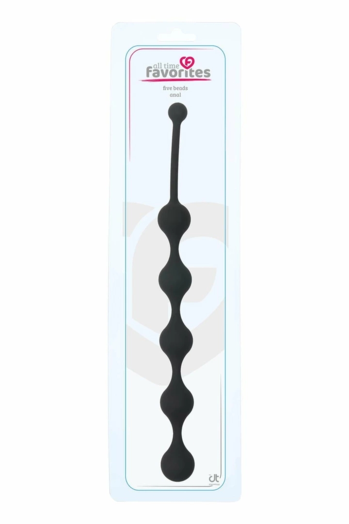 ALL TIME FAVORITES Five Beads Black – silikonowy sznur z 5 kulkami, wyważone, 28,1 cm