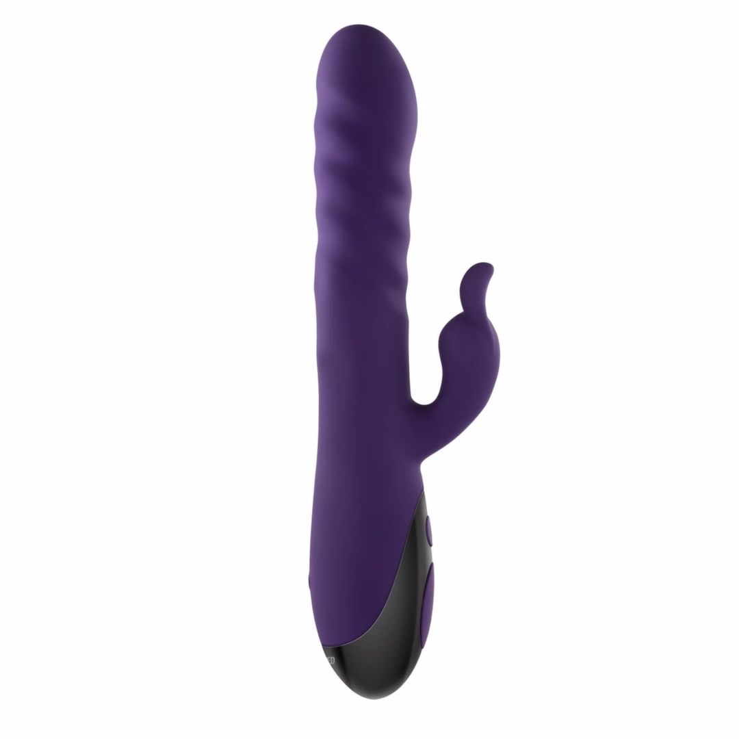 Evolved Rascally Rabbit Purple – masażer intymny z napędem posuwistym, 2 silniki, fioletowy silikon