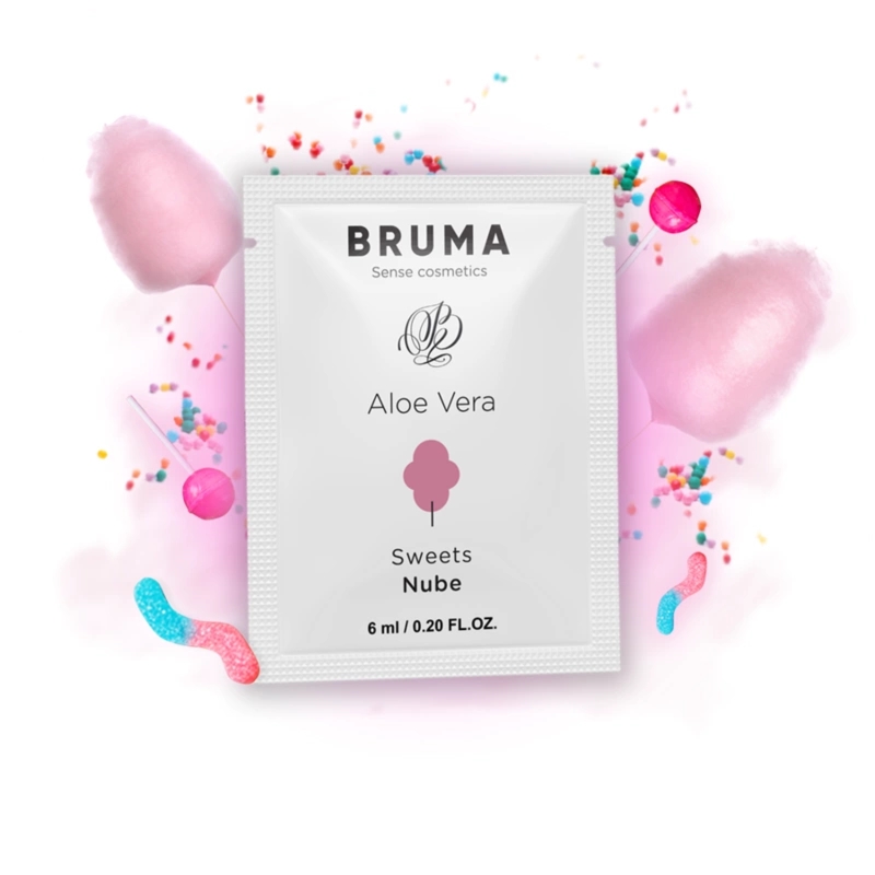 BRUMA Aloe Vera Glide żel nawilżający 6 ml, słodki smak, ekstrakt z aloesu, podróżna saszetka
