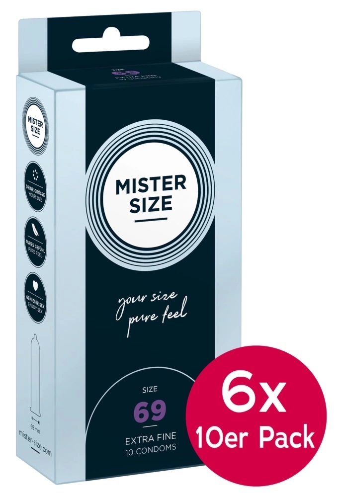 Mister Size 69mm ultracienkie prezerwatywy 6x10 sztuk, szerokie, anatomiczne