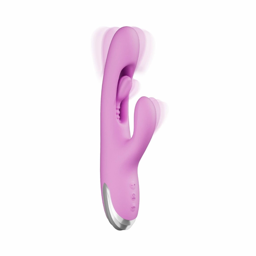 Good Vibes Only Rabbit Vibrator Moving Finger fioletowy, 23 tryby, podwójny system