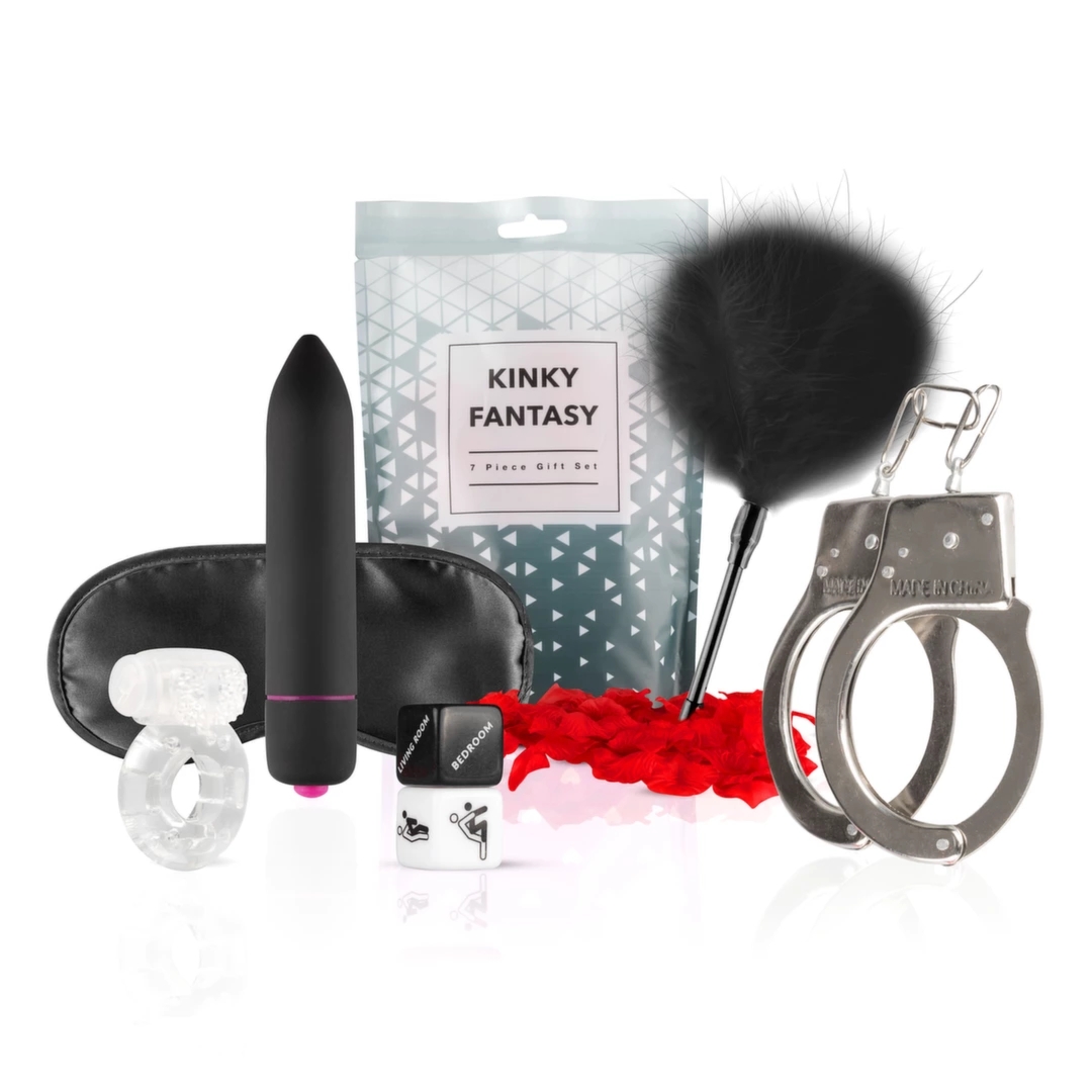 Loveboxxx Kinky Fantasy – zestaw akcesoriów do eksploracji zmysłów, 7 elementów, eleganckie pudełko