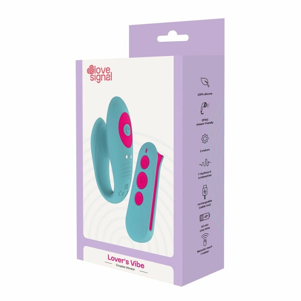 Dreamtoys LOVE SIGNAL LOVER'S VIBE wibrator dla par, pilot, podwójny silnik, IPX6