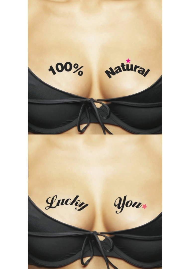 Ta-Ta-Toos Tatuaż Tymczasowy 100% Natural & Lucky You – zestaw 2 sztuki, wodoodporne