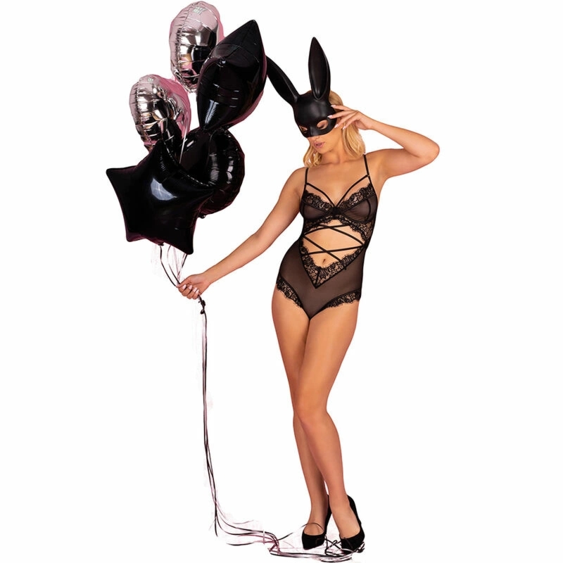 Livco Corsetti Fashion Kylssiam LC 90613 Body czarne L/XL – koronkowe wykończenie, tiul