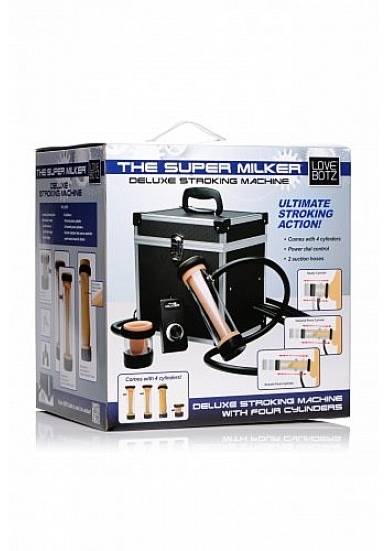 Sex-Maszyna Automatyczny masturbator + 4 końcówki - Super Milker Automatic Deluxe Stroker Machine - czarny AF596