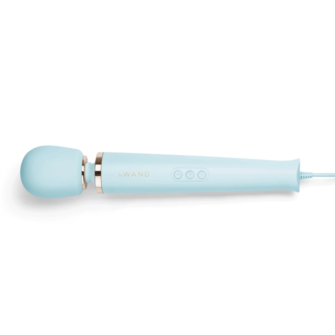 Le Wand Plug-In Massager Sky Blue masażer zasilany sieciowo, 10 trybów, 245 cm kabel