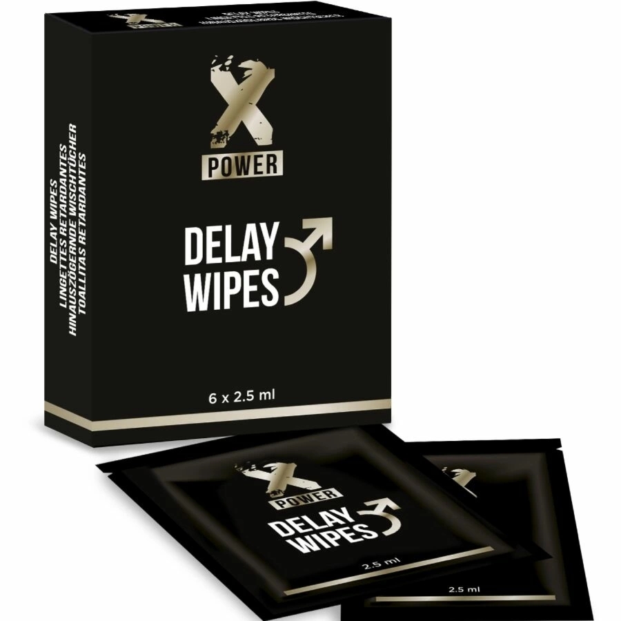 XPOWER Delay Wipes 6 szt. – chusteczki opoźniające z miętą, dziurawcem i owsem
