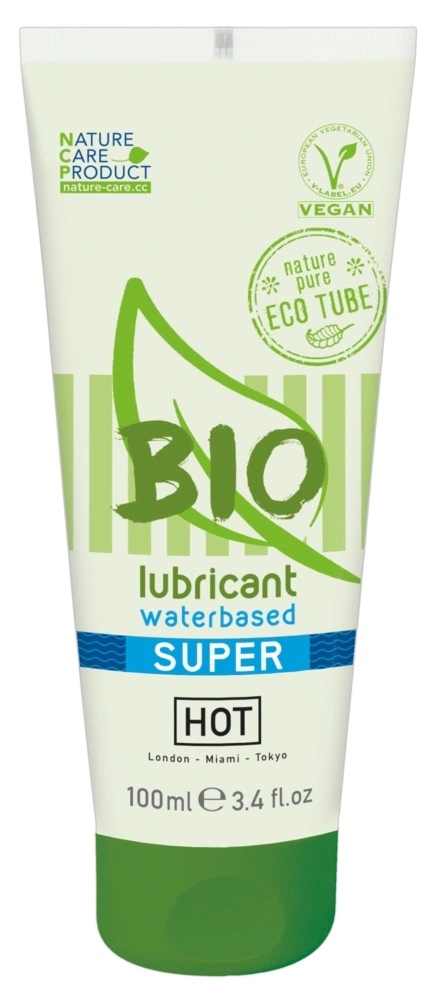 HOT BIO Wodny żel nawilżający medyczny 100ml, aloes i karagen, wegański, ekologiczne opakowanie