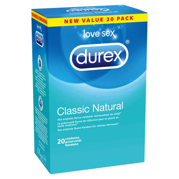Sexshop - Durex Classic Natural Condoms 20 szt  - Prezerwatywy klasyczne - online