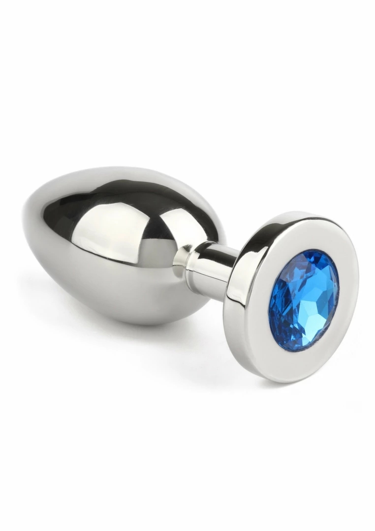 Mr. Steel Jeweled Plug Medium stalowy z kryształem dekoracyjnym, średni rozmiar