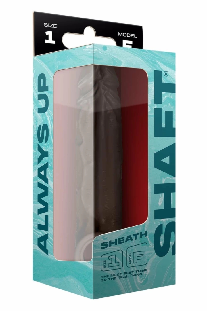 SHAFT Sheath Model F Size 1 19,8 cm Liquid Silicone Mahogany – osłona intymna, dwukolorowa