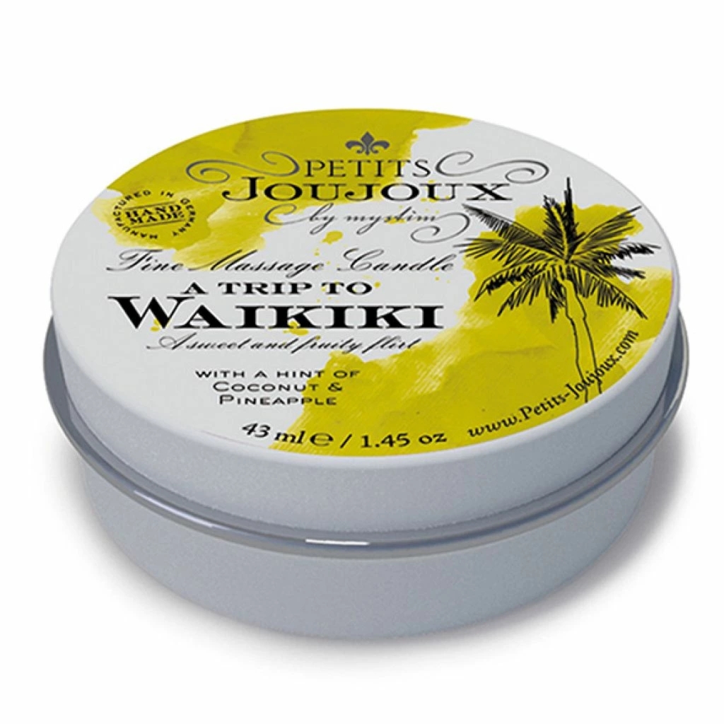 Petits Joujoux Waikiki Świeca do masażu kokos i ananas 33g, masło shea i olejek jojoba
