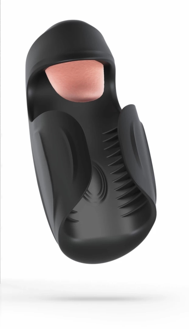 M for Men Lickety Split Black wibrująca maszyna intymna silikonowa, teksturowana, ładowanie USB
