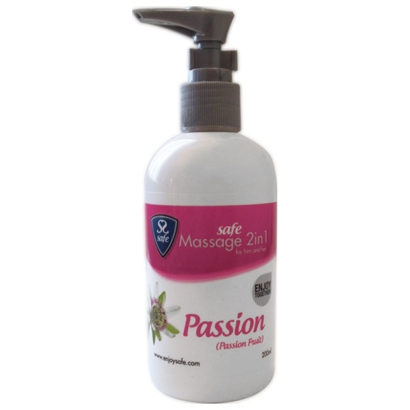 SexShop - Żel nawilżający i do masażu - Safe Massage 2 in 1 Passion Passion Fruit marakuja