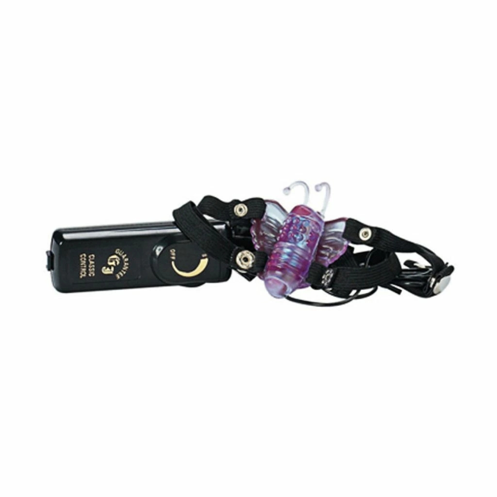 Seven Creations Butterfly Stimulator – czarny model z regulowanymi paskami i wibracją