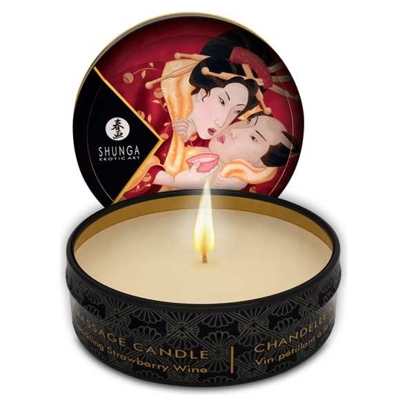 SexShop - Świeca do masażu - Shunga Massage Candle truskawki