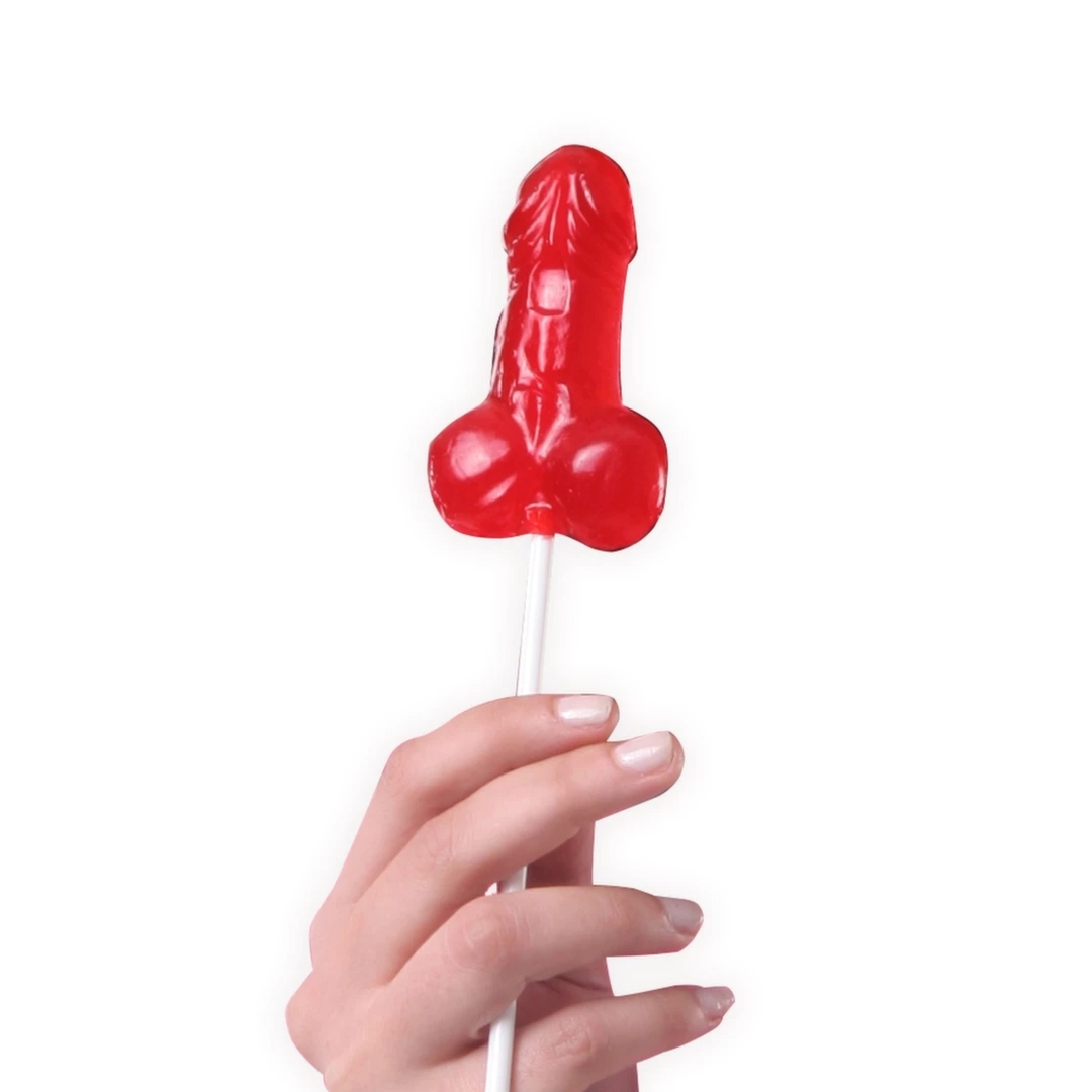 Sexy Lizak Truskawkowy 21cm Słodki Upominek na Imprezę Panieńską Oryginalny Kształt
