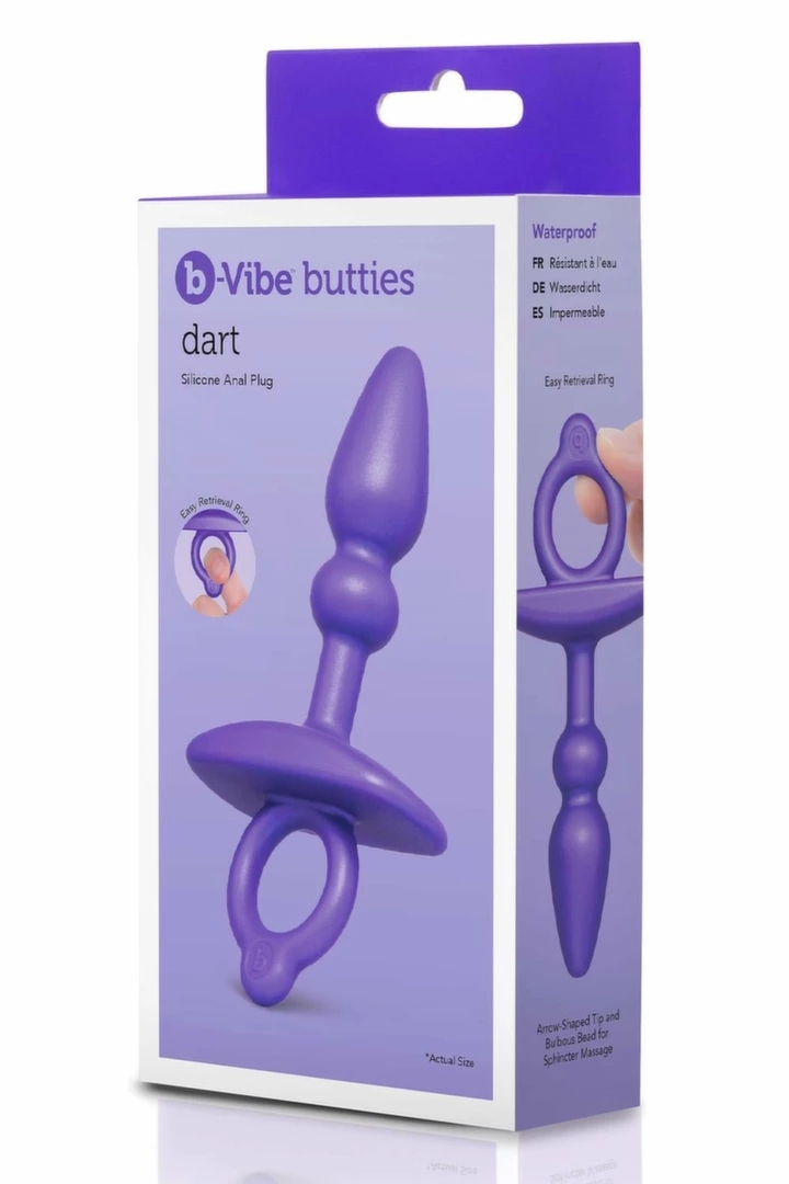 b-Vibe Dart Silicone - anatomiczna wtyczka intymna z pierścieniem, silikonowa, 12,7 cm