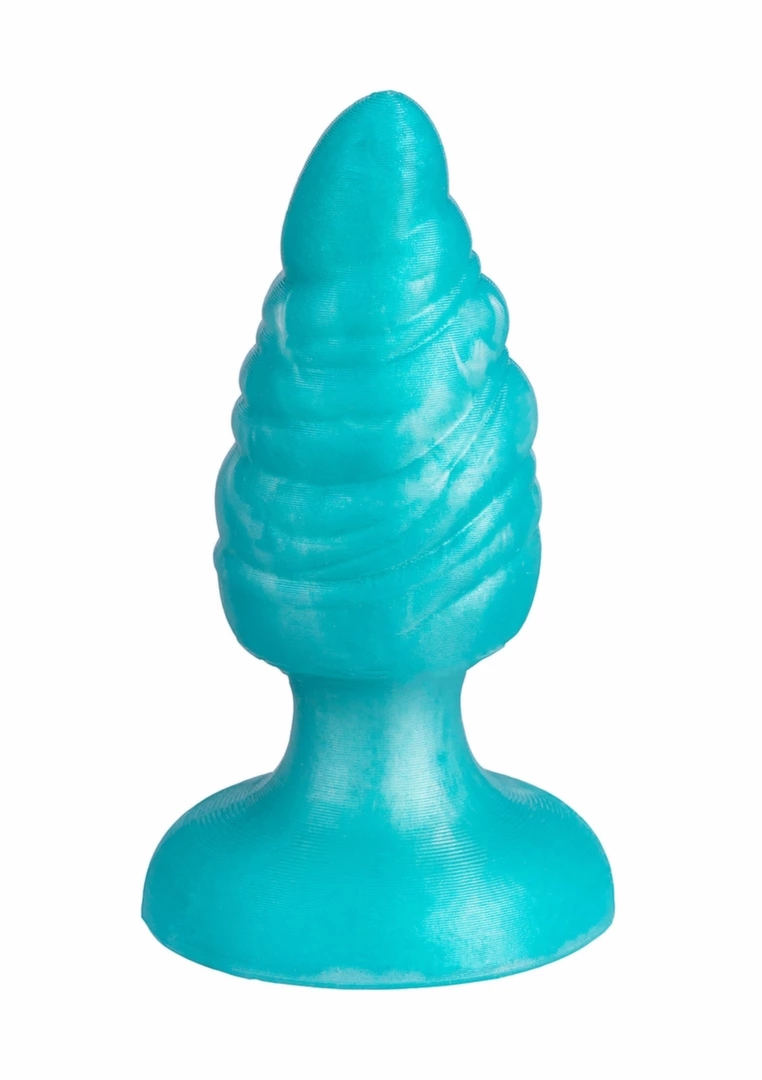 Fantasy Plug Melty SILEXPAN silikonowy, turkusowy, spiralna tekstura, kompaktowy