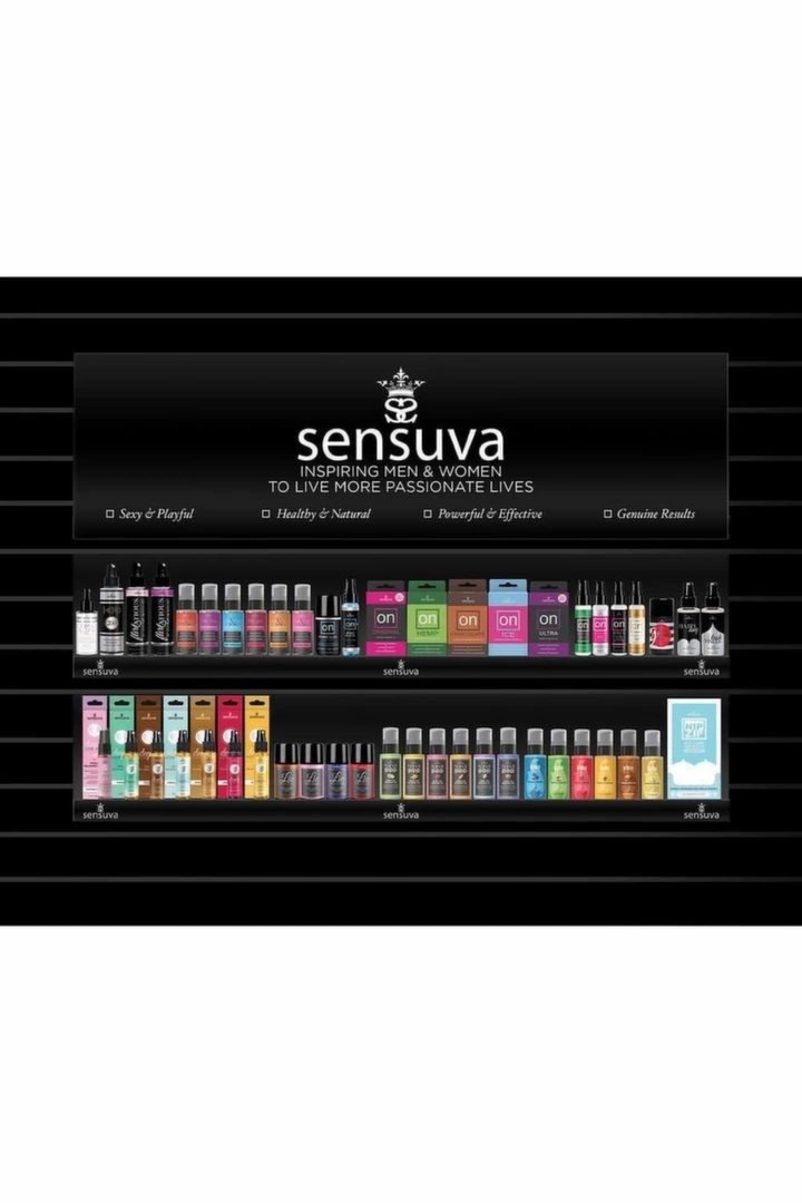 Sensuva Grab and Go Display Planogram – ekspozytor na mini produkty, transparentny, łatwy montaż