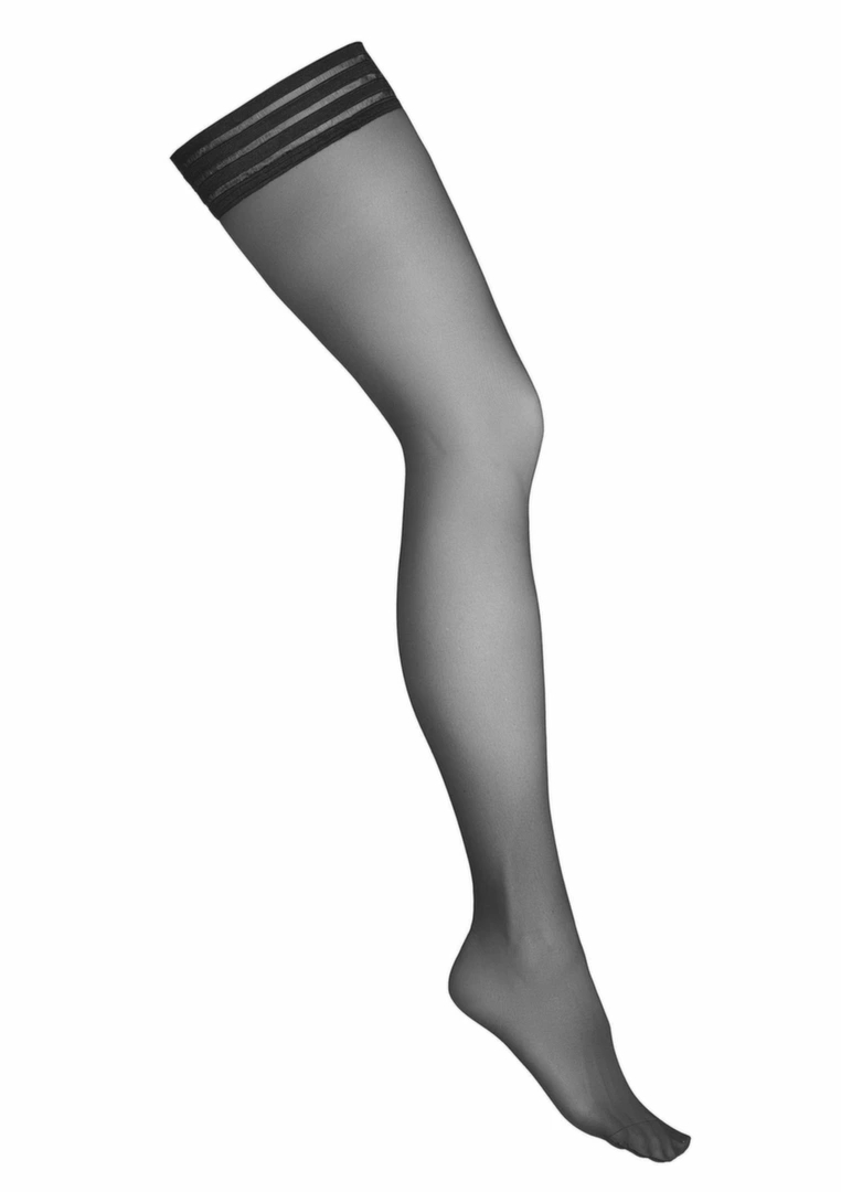 Hold Ups H001 pończochy samonośne 20 den z silikonową taśmą czarne