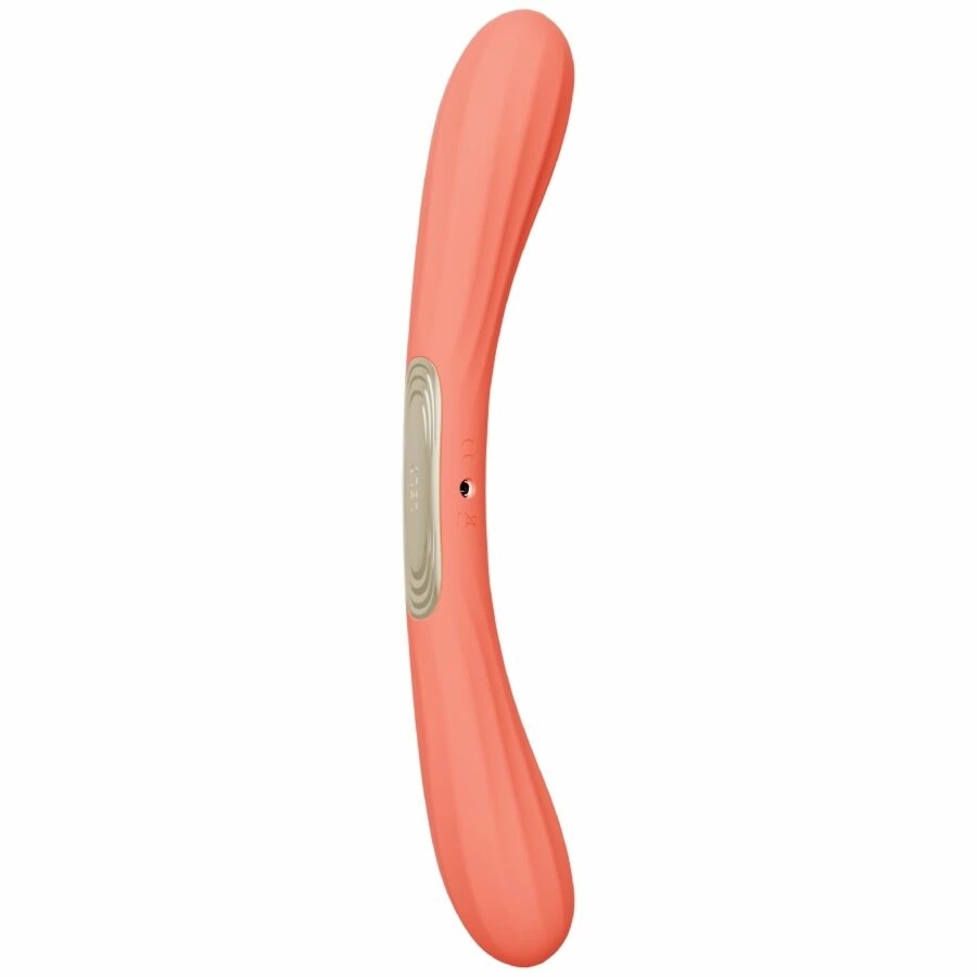 LELO Boomerang podwójny wibrator Coral Red – silikon medyczny, wodoodporny, 16 trybów