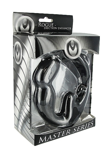 Wibrujący pierścień na penisa i jądra 3w1 ze stymulatorem anusa - Rogue - czarny AC591