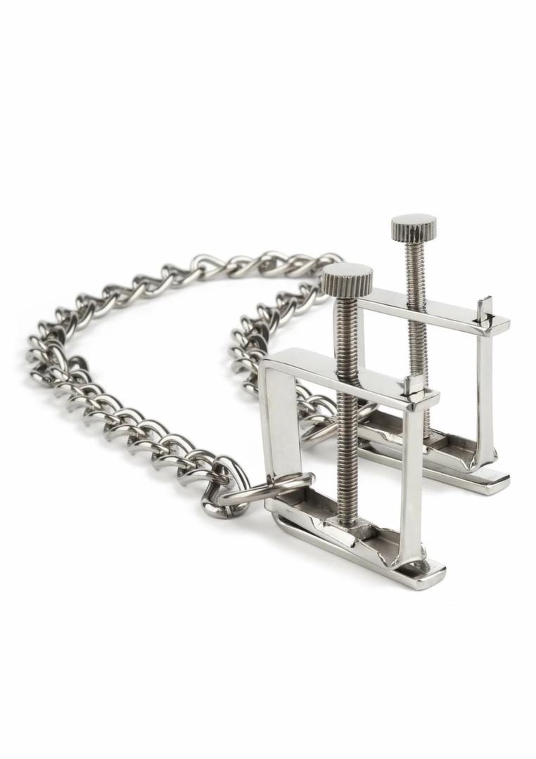 Mr. Steel Press stalowe klamry z łańcuchem, regulowana siła nacisku i śrubowy system