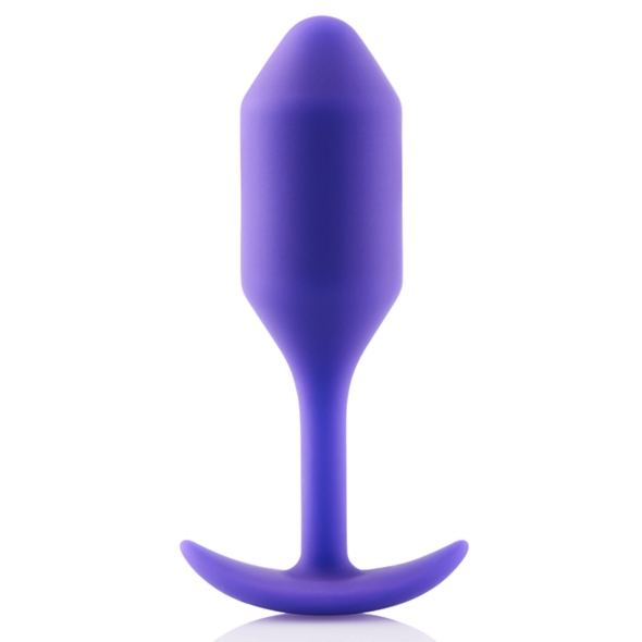 Sexshop - B-Vibe Snug Plug 2 Fioletowy - Plug analny z obciążnikiem