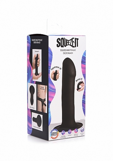 Sprężyste dildo z Silexpanu - Squeezable Phallic Dildo - AG330-BLACK